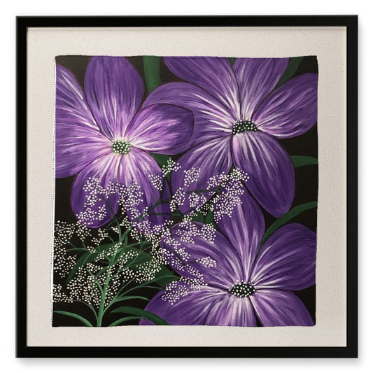 MADUNA Framed Silk Scarf Print - Vivid Purple