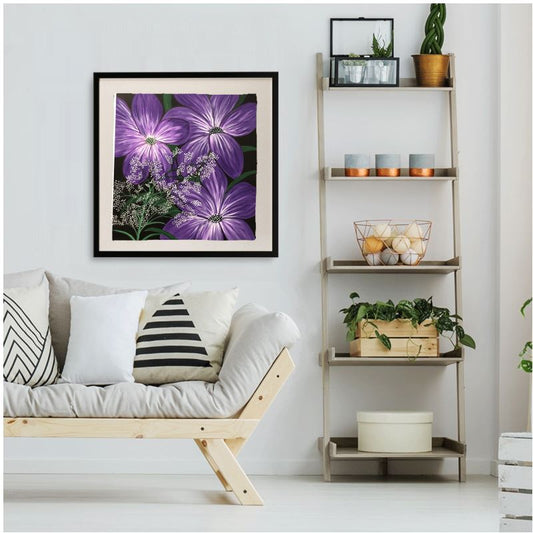 MADUNA Framed Silk Scarf Print - Vivid Purple