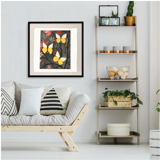 MADUNA Framed Silk Scarf Print - Sunlit Garden