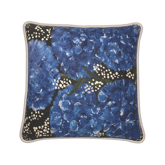 Silk Cushions - Blue Carnations