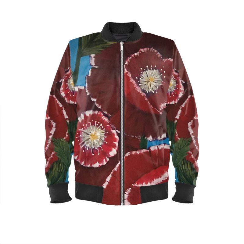 Women's Bomber Jacket - Vibrant Poppies