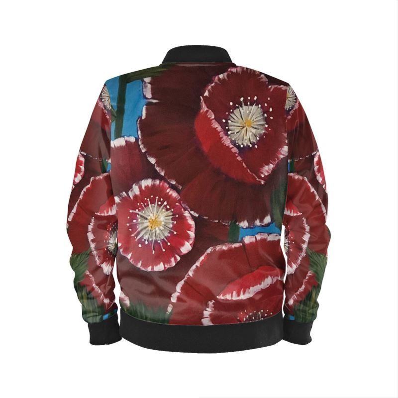 Women's Bomber Jacket - Vibrant Poppies