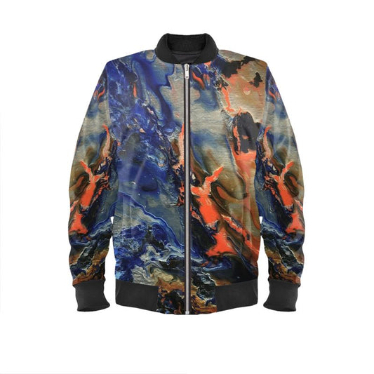 Women's Bomber Jacket - Cascading Waves
