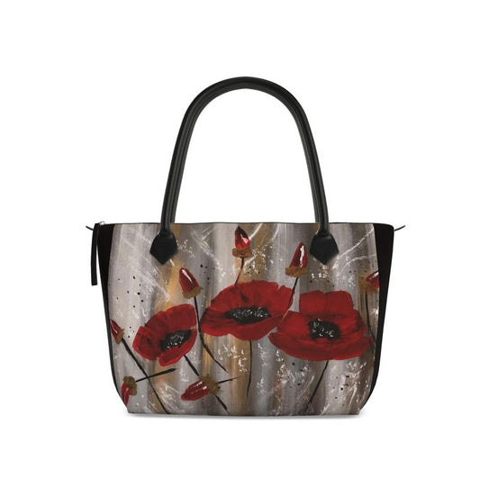 Zip Top Handbag - Resplendent Poppies