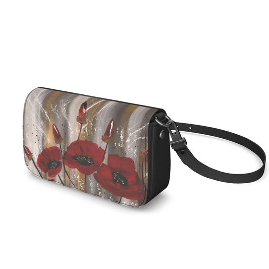 Flap Over Box Bag - Red Poppies