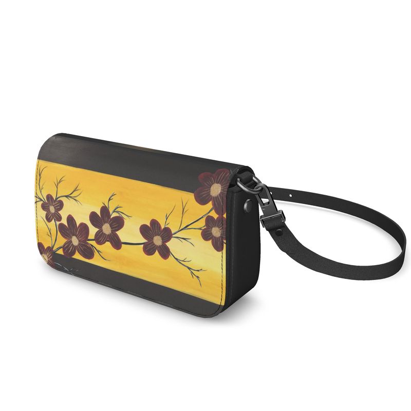 Flap Over Box Bag - Red flowering Vine