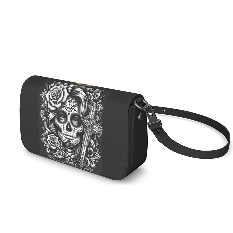 Flap Over Box Bag - Lady Sugar Skull