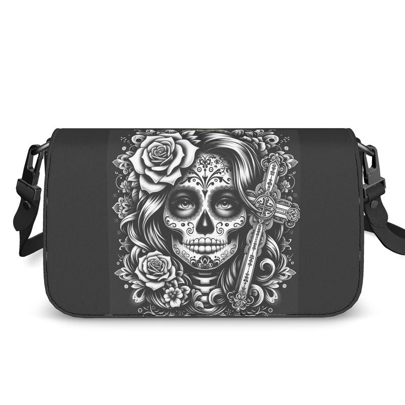 Flap Over Box Bag - Lady Sugar Skull