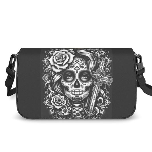 Flap Over Box Bag - Lady Sugar Skull
