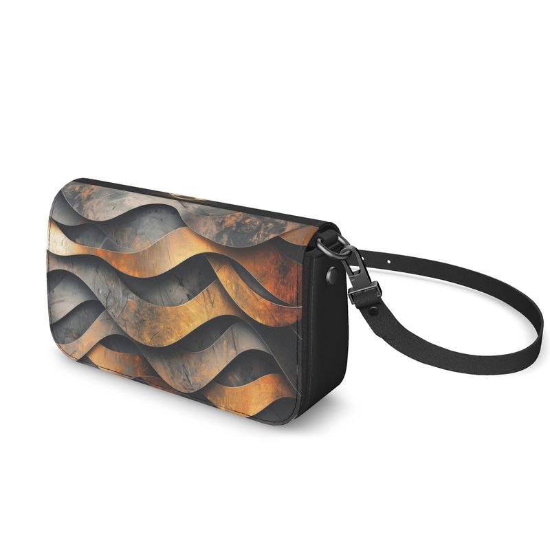 Flap Over Box Bag - Wavy Lines