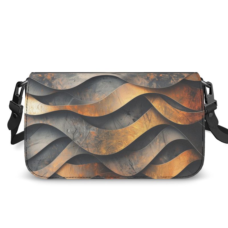 Flap Over Box Bag - Wavy Lines