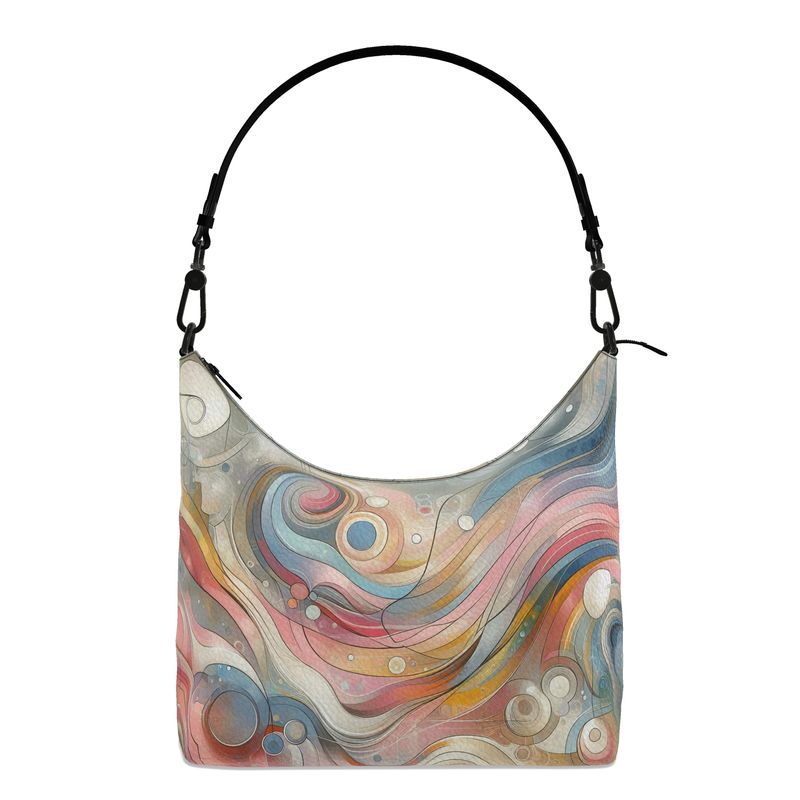 Square Hobo Bag - Pastal Swirrls