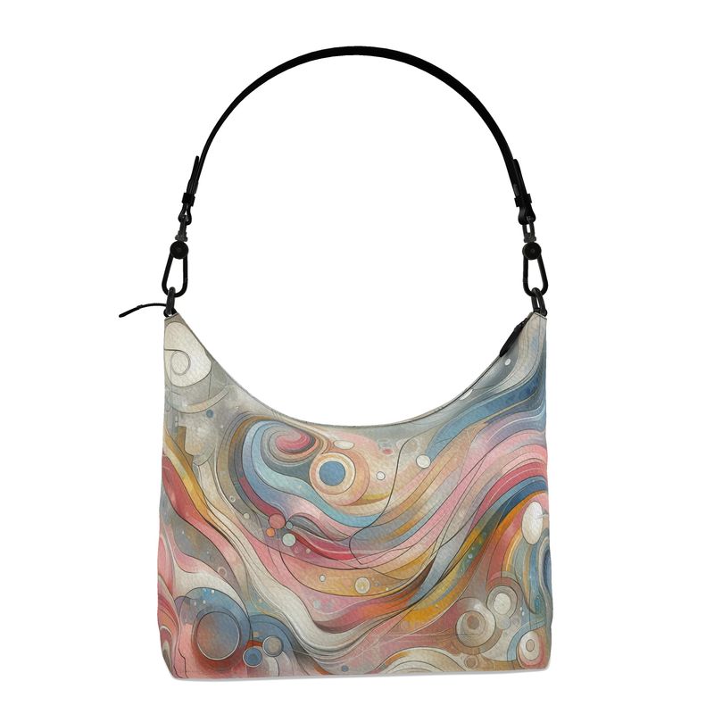 Square Hobo Bag - Pastal Swirrls