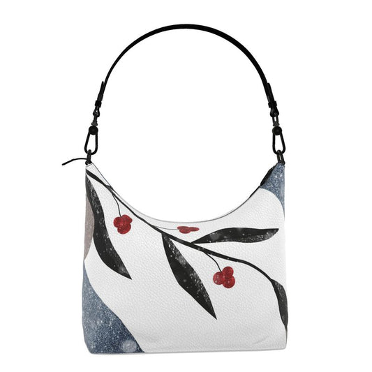 Square Hobo Bag - Red Berry Branch