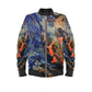 Women's Bomber Jacket - Cascading Waves